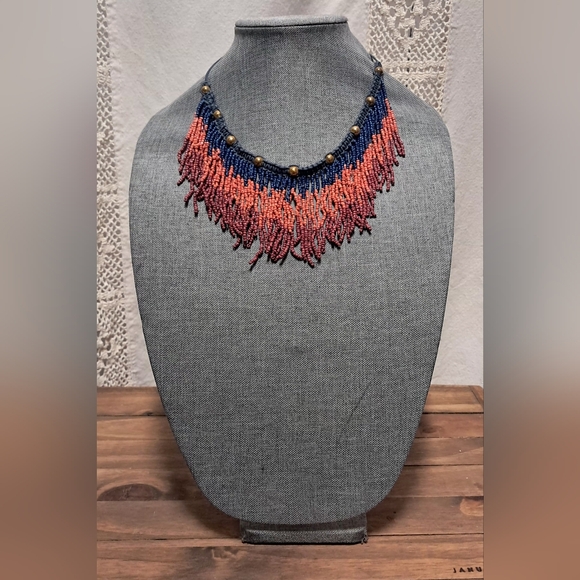 Beaded Fringe Necklace - Picture 3 of 4